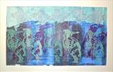 Blue Men by Maisie Parker, Artist Print, Mixed print media