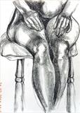 Hands and Knees by Maisie Parker, Drawing, Charcoal on Paper