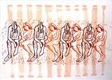 Hanging Around by Maisie Parker, Artist Print, Mixed media on paper