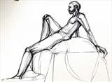 Man on Table by Maisie Parker, Drawing, Charcoal on Paper