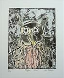 Night Owl by Maisie Parker, Artist Print, Collograph