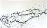 Reclining Dancer by Maisie Parker, Drawing, Charcoal on Paper