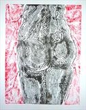 Red Feather by Maisie Parker, Artist Print, Collograph