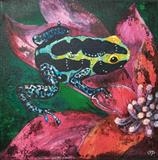 Speckled Frog by Maisie Parker, Painting, Acrylic and Ink on canvas