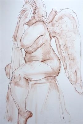 Cherubic Tracy by Maisie Parker, Drawing, Conte on 220gm cartridge paper